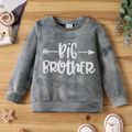 Toddler Boy Letter Print Tie Dyed Pullover Sweatshirt Grey