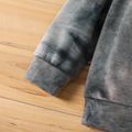 Toddler Boy Letter Print Tie Dyed Pullover Sweatshirt Grey