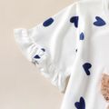 2-piece Kid Girl Unicorn Letter Print/Sequin Rabbit Pattern Heart Print Short-sleeve Tee and Sequined Skirt Set White