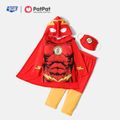 Justice League Toddler Boy/Girl Super Heroes Cosplay Costume With Hooded Cloak and Face Mask Red image 1