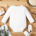 Valentine's Day Baby Boy Gentleman Bow Tie and Letter Print White Long-sleeve Romper White