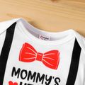 Valentine's Day Baby Boy Gentleman Bow Tie and Letter Print White Long-sleeve Romper White