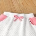 2-piece Toddler Girl Textured White Hoodie Sweatshirt and Bowknot Design Skirt Set White