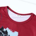 Kid Boy Animal Dinosaur/Bear Print Short-sleeve Tee Red