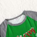 Christmas Snowman and Letters Print Green Family Matching Long-sleeve Pajamas Sets (Flame Resistant) Green image 5