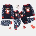 Christmas Santa and Snowflake Print Long-sleeve Family Matching Pajamas Set (Flame Resistant) Royal Blue image 1