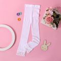 meia-calça com acabamento em renda de cor pura para bebês / crianças para meninas Branco image 1