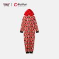 Looney Tunes Family Matching  Christmas Allover Zip-up Hooded Onesies Pajamas Red
