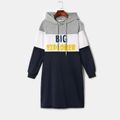 Letter Print Color Block Family Matching Long-sleeve Dresses and Sweatshirts Sets ColorBlock