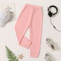 Kid Boy/Kid Girl Solid Color Elasticized Casual Pants Pink