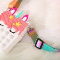 Toddler / Kid Cartoon Unicorn Silicone Coin Purse Crossbody Shoulder Bag for Girls White image 5