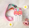 Toddler / Kid Cartoon Unicorn Silicone Coin Purse Crossbody Shoulder Bag for Girls White image 1