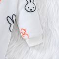 Carrot and Bunny Allover Fluffy Long-sleeve White or Yellow Baby Jumpsuit White