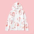 Valentine's Day Light Pink Love Heart Print Long-sleeve Hoodies for Mom and Me Light Pink