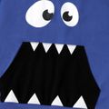 Kid Boy Shark Print Sleeveless Hooded Tank Top Blue