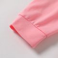 2-piece Kid Girl Letter Print Pink Sweatshirt and Bowknot Design Skirt Set Pink