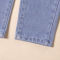 Kid Girl Elasticized Dyed Ripped Denim Jeans Blue