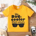 Baby Boy Sunglasses and Letter Print Short-sleeve T-shirt Yellow