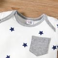 Baby Boy/Girl Stars/Striped Short-sleeve Romper White image 3