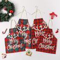 Merry Christmas Plaid Aprons for Family Red image 5