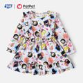 Justice League Toddler Girl Super Heroes Allover Flounce Dress Colorful