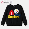 NFL Family Matching Steelers Cotton Pullover Sweatshirts Black image 2