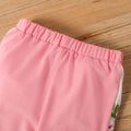 2-piece Toddler Girl Floral Print Crop Hoodie Sweatshirt and Elasticized Pants Set pink