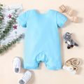 Baby Boy Stripe/Dinosaur Print Short-sleeve Romper Blue image 3