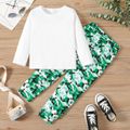 2-Pack Toddler Graphic Camouflage Print Long-sleeve Tee Pants Set White