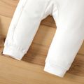 Baby Boy/Girl 95% Cotton Long-sleeve Love Heart and Letter Print Jumpsuit White image 4