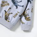 Toddler Boy Letter Animal Dinosaur Print Pullover Sweatshirt Light Grey