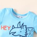 Baby Boy Stripe/Dinosaur Print Short-sleeve Romper Blue image 4