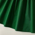 Toddler Girl 3D Floral Design Back V Neck Solid Color Sleeveless Dress Green image 3