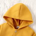 Baby Boy/Girl Solid Long-sleeve Hooded Button Jacket Yellow