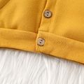 Baby Boy/Girl Solid Long-sleeve Hooded Button Jacket Yellow