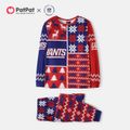 NFL Family Matching New York Giants Allover Top and Pants Pajamas Sets Red