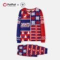 NFL Family Matching New York Giants Allover Top and Pants Pajamas Sets Red
