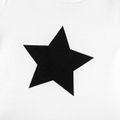 2-piece Toddler Boy Stars Print Short-sleeve White Tee and Elasticized Black Shorts Set BlackandWhite