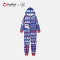 NFL Family Matching BILLS Blue Zip-up Hooded Pajamas Onesies Navy image 4