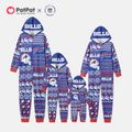 NFL Family Matching BILLS Blue Zip-up Hooded Pajamas Onesies Navy image 1
