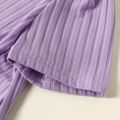 Toddler Girl Twist Front Ribbed Short-sleeve Solid Color Crop Tee Purple image 5