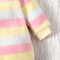 Colorful Stripe Print Fluffy Long-sleeve Baby Jumpsuit Multi-color