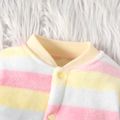 Colorful Stripe Print Fluffy Long-sleeve Baby Jumpsuit Multi-color