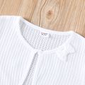 Kid Girl Bowknot Design Waffle Solid Color Cardigan White image 4
