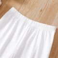 Kid Girl Flared Lace Design Solid Color Capri Pants White