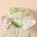 Caterpillar Applique Hooded Padded Long-sleeve Green Baby Jumpsuit with Shoes Set Viridescence