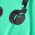 Kid Boy Headphone Print Casual Pullover Sweatshirt Light Green