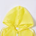 Kid Boy/Kid Girl Striped Zipper Hooded Jacket Yellow image 4