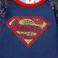 Superman 2-piece Kids Boy Superman Logo Long-sleeve Top and Allover Print Pants Set Dark Blue