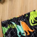 2-piece Kid Boy Animal Dinosaur Print Spike Design Short-sleeve Tee and Elasticized Pants Set Green
